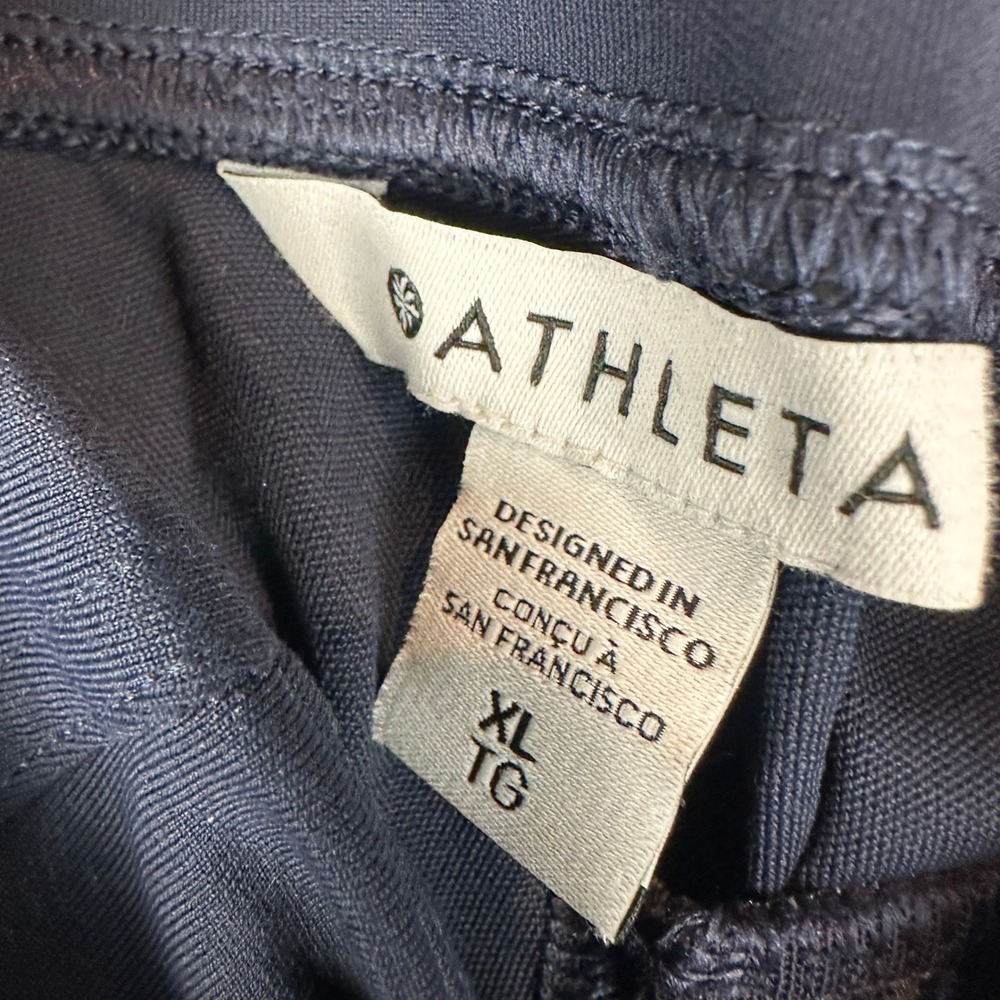 Athleta Delancey Skyline High Rise Legging Navy Womens XL Blue Zip Ankle - Picture 3 of 8